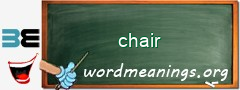 WordMeaning blackboard for chair